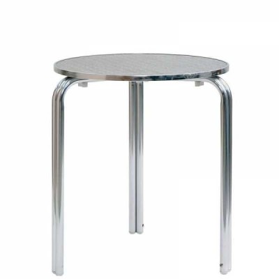 R60 - TAVOLO IN ALLUMINIO TONDO DIAM.60cm a tre gambe PER BAR, RISTORANTE, PISCINA, HOTEL, ALBERGO