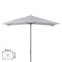 SUN 2 - Ombrellone professionale 3x2 con palo centrale in legno per bar, giardino, mare, spiaggia
