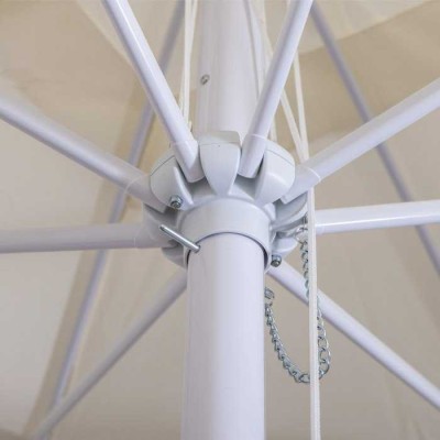 SUN 2 - Ombrellone professionale 3x2 con palo centrale in legno per bar, giardino, spiaggia, mare