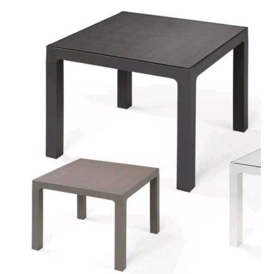 Ares - Tavolo singolo 70x70xH74cm polipropilene da esterno giardino bar ristorante certificato per uso locali