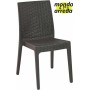 Selene - Sedia singola Impilabile simil rattan bar ristorante hotel certificata per uso locali