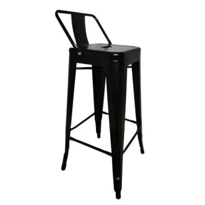 Metal S - Sgabello  stile industriale alto simil Tolix con schienale casa, bar, pub, ristorante, albergo