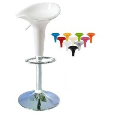 SGABELLO BAR MEZZALUNA ABS GAMBA CROMATA