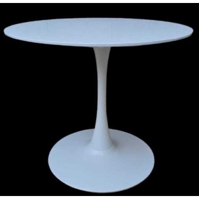 TULIPANO - TAVOLO BASE E GAMBA IN METALLO TOP IN MDF BIANCO LACCATO