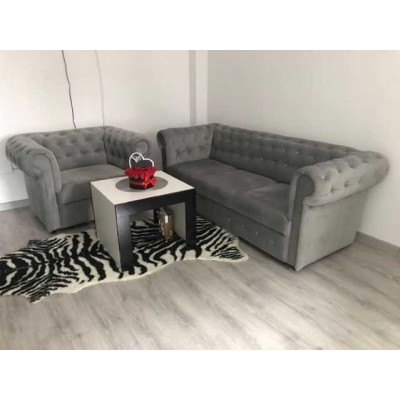 Chester - Divano e poltrona Chesterfield personalizzati ecopelle (pelle ecologica) tessuto velluto