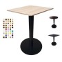 OMEGA - Tavolo con gamba in metallo nero e TOP in legno melamminico