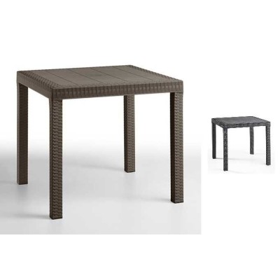 DALLAS - Tavolo rattan 80x80 polipropilene (BICA ITALY) bar ristorante pizzeria pub catering
