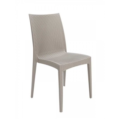 Bistrot - Sedia impilabile polipropilene simil rattan da esterno, bar, ristorante, giardino, piscina, hotel Grand Soleil