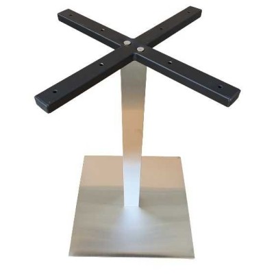 SPARK - base in metallo spazzolato moderna per piani tavolo rotondo o quadrato bar, ristorante, albergo