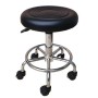 WORK 493 – Sgabello da lavoro con ruote girevole alzabile ecopelle nera estetista manicure pedicure tatuatori ufficio