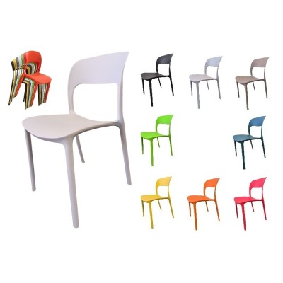 Easy - Sedia ERGONOMICA POLIPROPILENE IMPILABILE DA ESTERNO BAR RISTORANTE HOTEL
