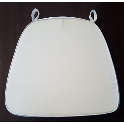 CUSCINO TIFFANY - cuscino BIANCO in tessuto sintetico sfoderabile per sedia TIFFANY, CHIAVARINA, NAPOLEON