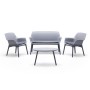 LUXOR - LOUNGE SET DESIGN Bica Italy 4 posti salotto polipropilene esterno con divanetto, 2 poltrone, 1 tavolino e cuscini