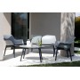 LUXOR - LOUNGE SET DESIGN Bica Italy 4 posti salotto polipropilene esterno con divanetto, 2 poltrone, 1 tavolino e cuscini