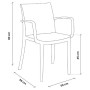 VOLGA ARMCHAIR - Poltrona con braccioli impilabile polipropilene/fibra di vetro (BICA ITALY) bar ristorante pizzeria