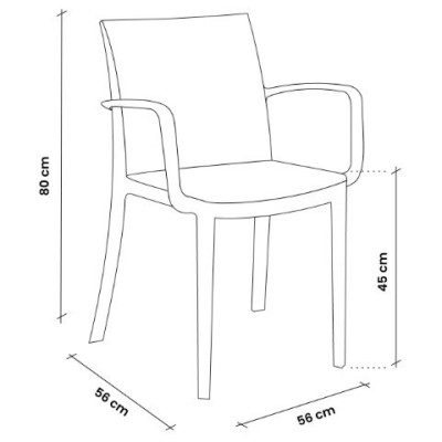 VOLGA ARMCHAIR - Poltrona con braccioli impilabile polipropilene/fibra di vetro (BICA ITALY) bar ristorante pizzeria