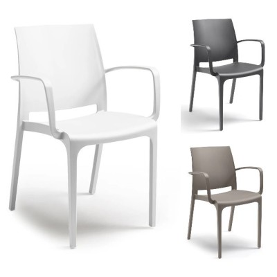 VOLGA ARMCHAIR - Poltrona con braccioli impilabile polipropilene/fibra di vetro (BICA ITALY) bar ristorante pizzeria