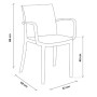 VERONA ARMCHAIR - Poltrona con braccioli rattan impilabile polipropilene (BICA ITALY) bar ristorante pizzeria