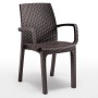 VERONA ARMCHAIR - Poltrona con braccioli rattan impilabile polipropilene (BICA ITALY) bar ristorante pizzeria