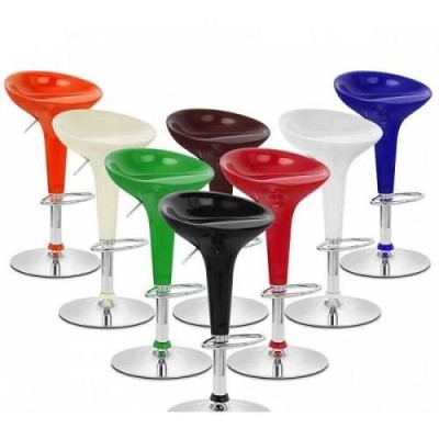 IRIS - Sgabello bar in plastica ABS gamba cromata per casa, ufficio, bar, ristorante, hotel
