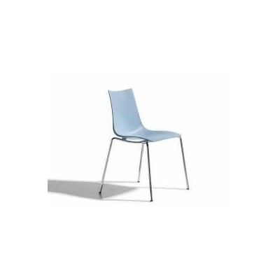 ZEBRA TECNOPOLIMERO - sedia impilabile gambe in accaio cromato per casa, ufficio, bar, ristorante, hotel SCAB DESIGN
