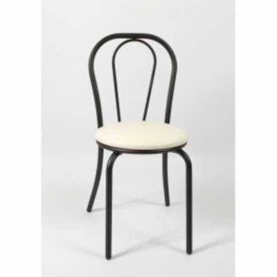 Vienna - Sedia thonet impilabile metallo, imbottita in ecopelle standard o certificata ignifugo 1IM per bar, ristorante, hotel