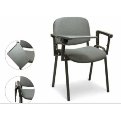 UFFICIO ISO T2 - SEDIA UFFICIO CON BRACCOLI E TAVOLETTA PER VISITATORE TESSUTO STANDARD O CERTIFICATO IGNIFUGO 1IM VARI COLORI