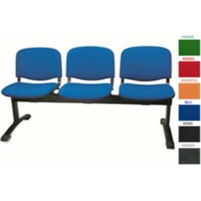 UFFICIO ISO-P - PANCA UFFICIO 2,3,4,5 POSTI PER VISITATORE IN TESSUTO VARI COLORI