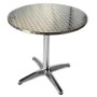 R70 - TAVOLO IN ALLUMINIO TONDO DIAM.70cm CON GAMBA CENTRALE A 4 PIEDI PER BAR, RISTORANTE, PISCINA, HOTEL, ALBERGO