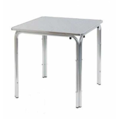 Q80-4G - TAVOLO IN ALLUMINIO QUADRATO 80x80cm A QUATTRO GAMBE PER BAR, RISTORANTE, PISCINA, HOTEL, ALBERGO
